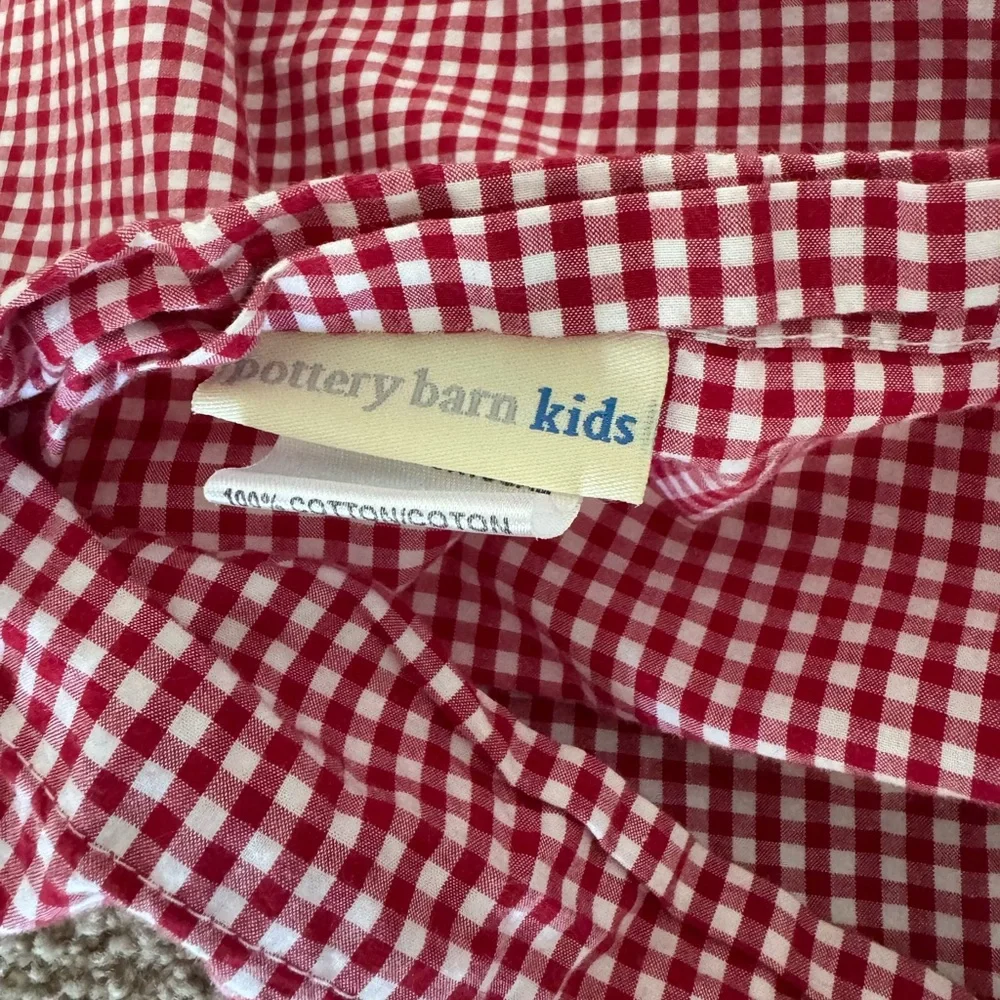 Pottery Barn Kids Red Gingham Duvet Cover EUC Classic Farmhouse